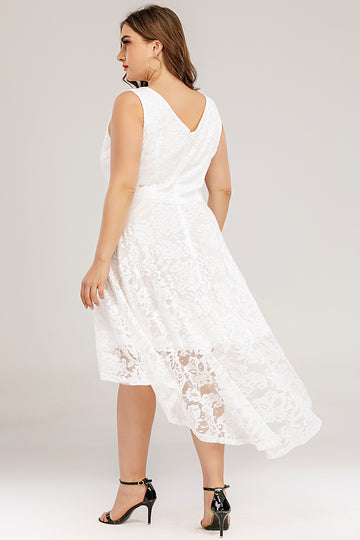 Lace Asymmetrical Plus Size Dress